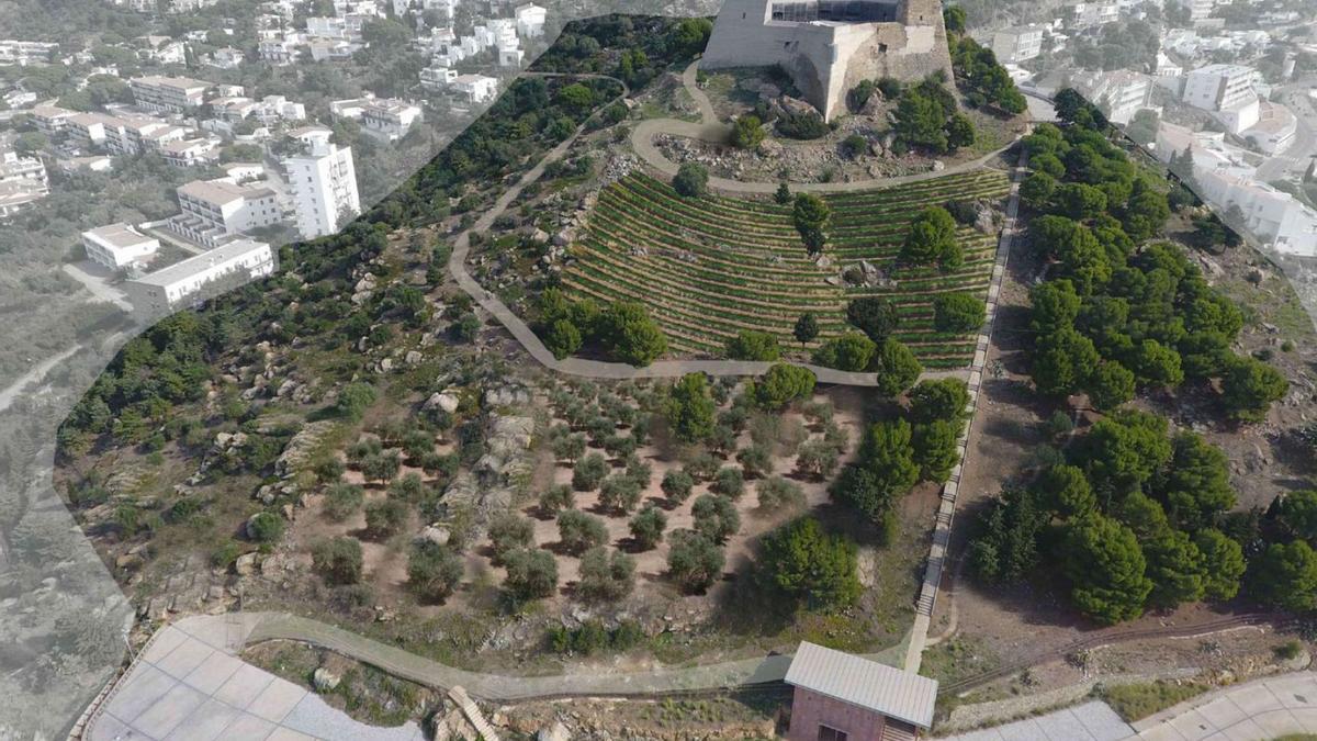 Una imatge virtual de la proposta de millora a l’entorn del castell de la Trinitat.  | AJUNTAMENT DE ROSES