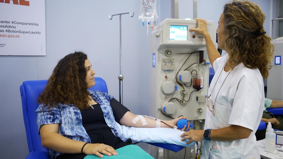 Una mujer donante en la Comunitat Valenciana.
