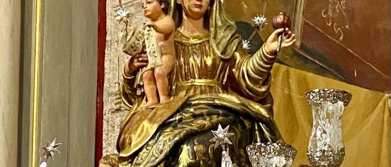 La restaurada imagen de la Virgen de la Cinta. | | E.D.