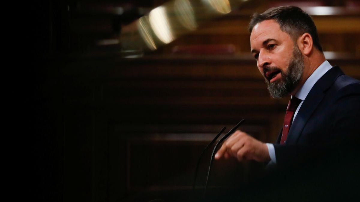 El líder de Vox, Santiago Abascal, en el Congreso
