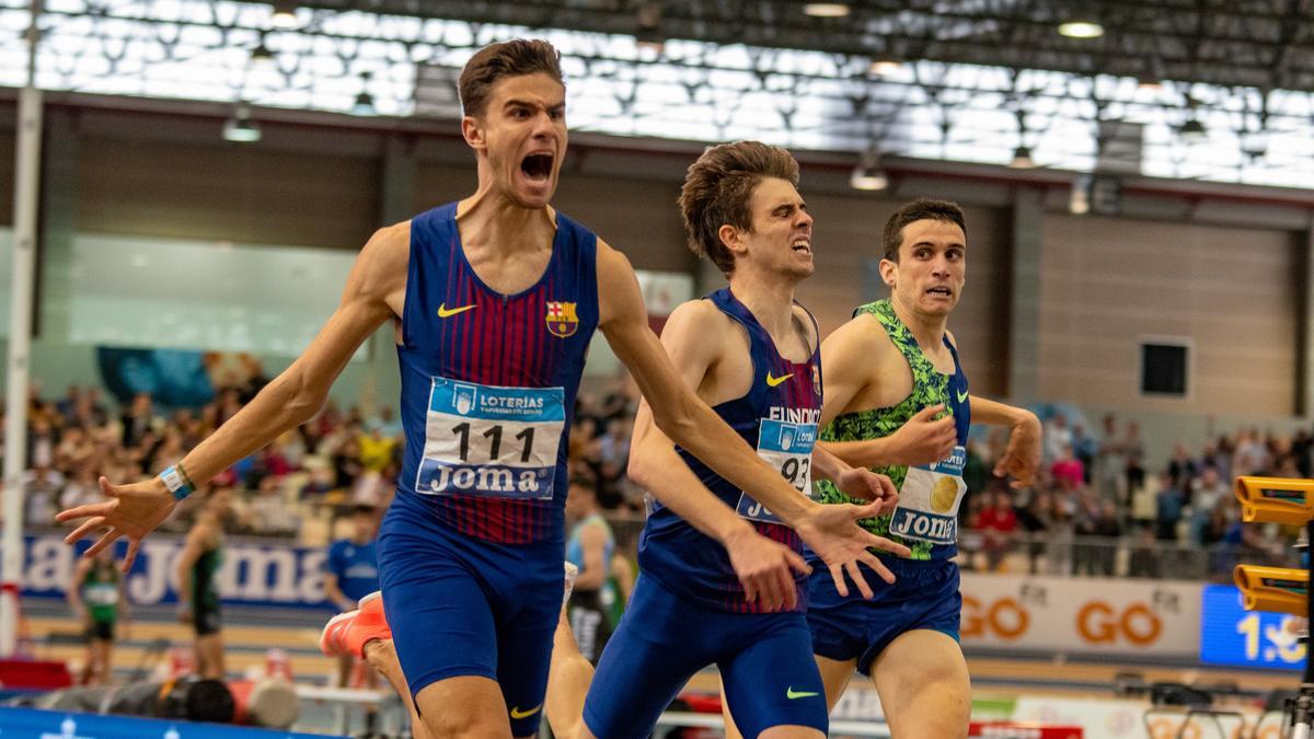 CAMPEONATO NACIONAL DE ATLETISMO DE PISTA CUBIERTA 2020. ADRIAN BEN (C) FUE PLATA EN LOS 800 METROS. EXPOURENSE, OURENSE