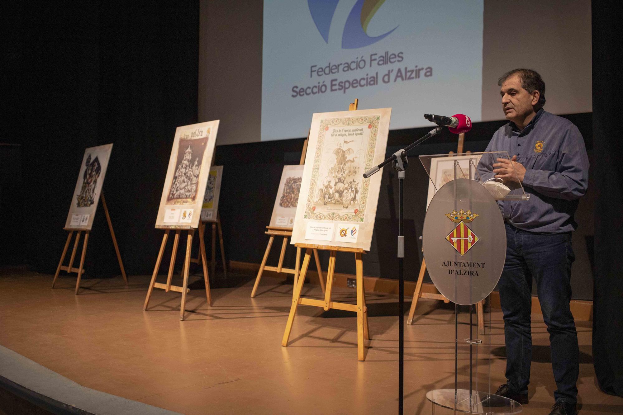 Presentación de los bocetos de las tres fallas de sección especial de Alzira