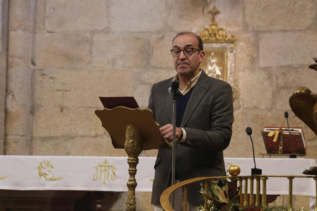 Mateos, ayer, en la Iglesia de San Juan.