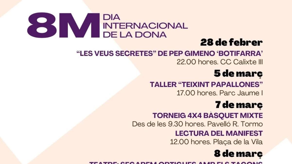 Canals se prepara para conmemorar el Día de la Mujer con una variada programación