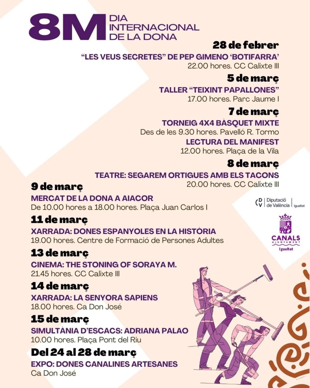 Canals se prepara para conmemorar el Día de la Mujer con una variada programación