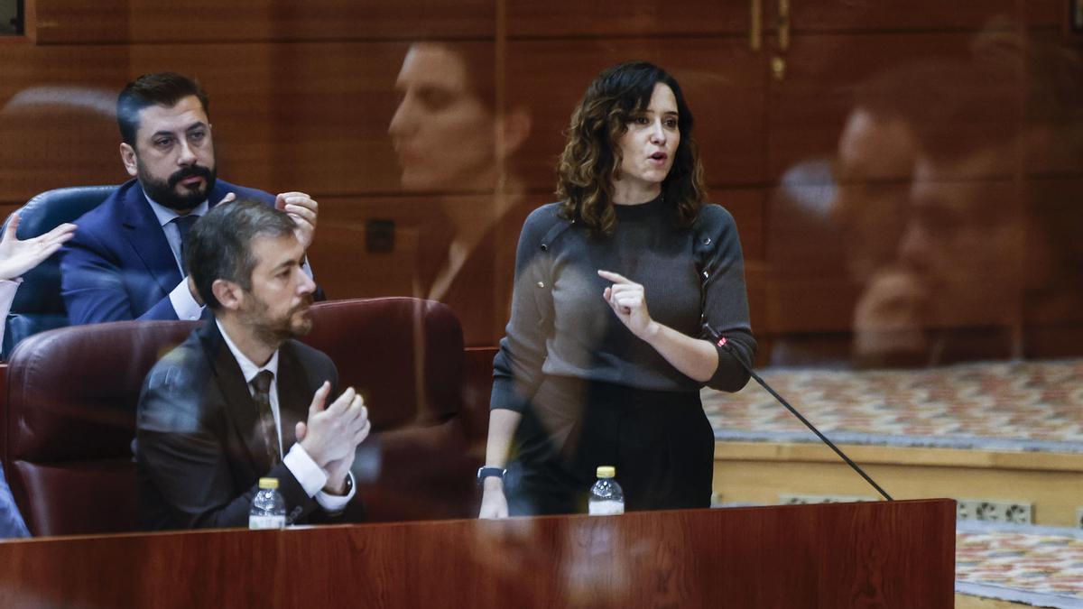 Isabel Díaz Ayuso en el pleno de la Asamblea de Madrid