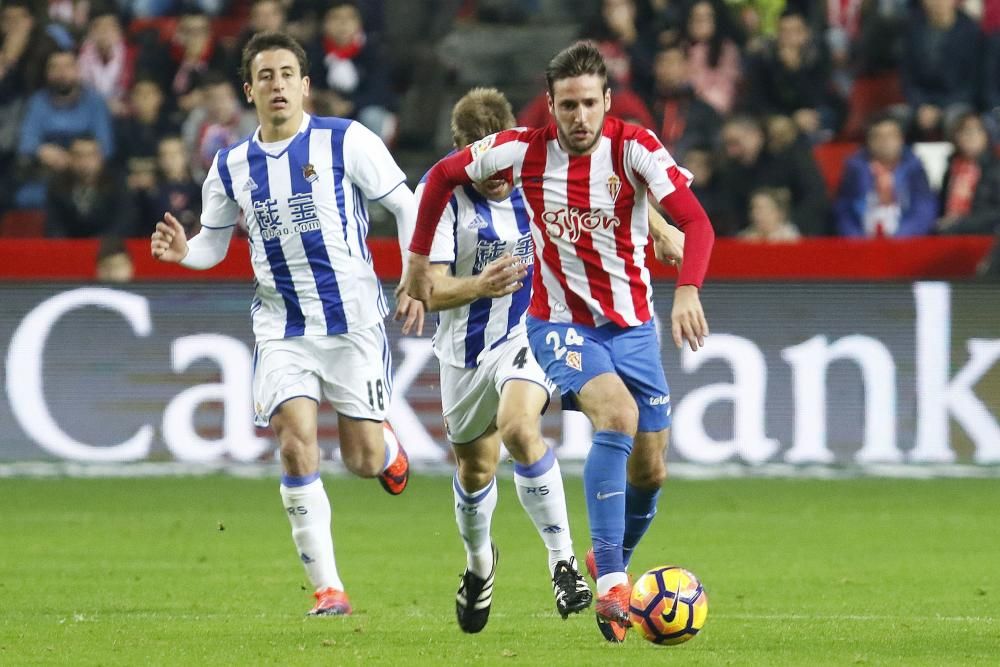 El partido entre el Sporting y la Real Sociedad, en imágenes