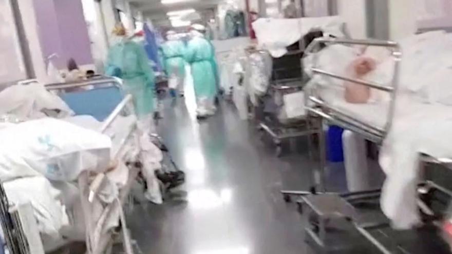 Una imagen de un hospital de Getafe, saturado por el Covid-19.