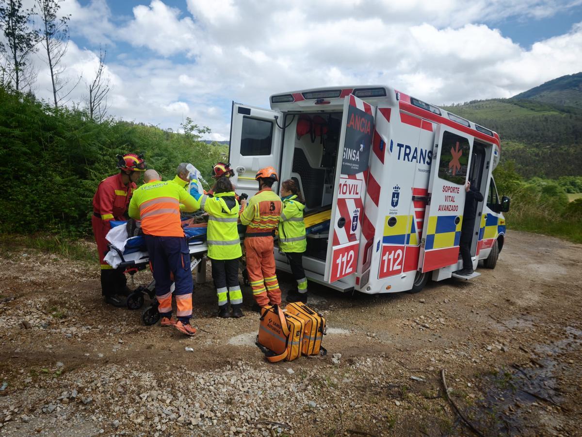En imágenes: el simulacro de incendio que se celebró este miércoles en Paredes