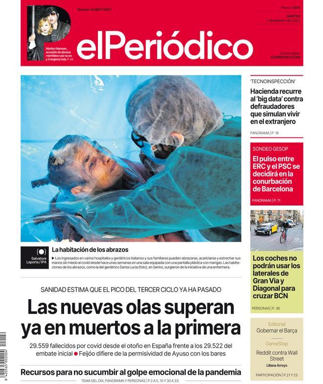 La portada d’EL PERIÓDICO del 2 de febrer del 2021