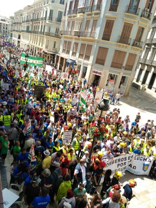 Manifestación de los bomberos de Málaga