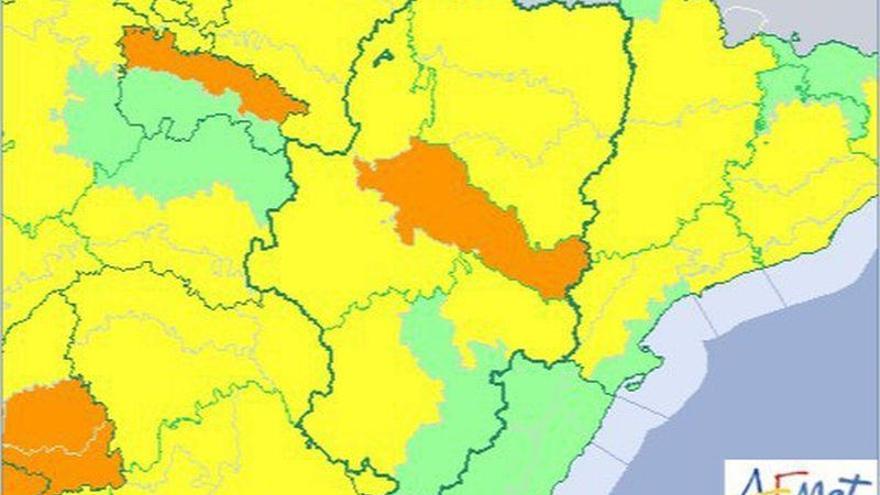 Martes alerta amarilla por altas temperaturas, lluvias y tormentas en Aragón