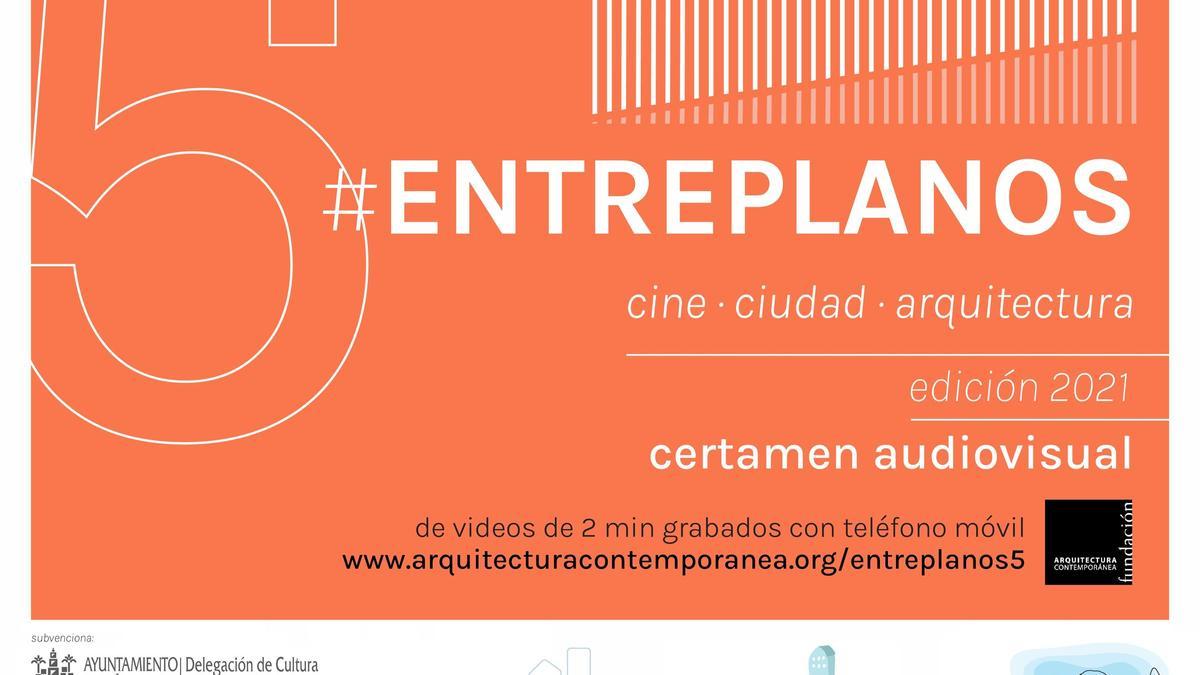 Cartel del certamen de audiovisuales &#039;Entreplanos&#039;.