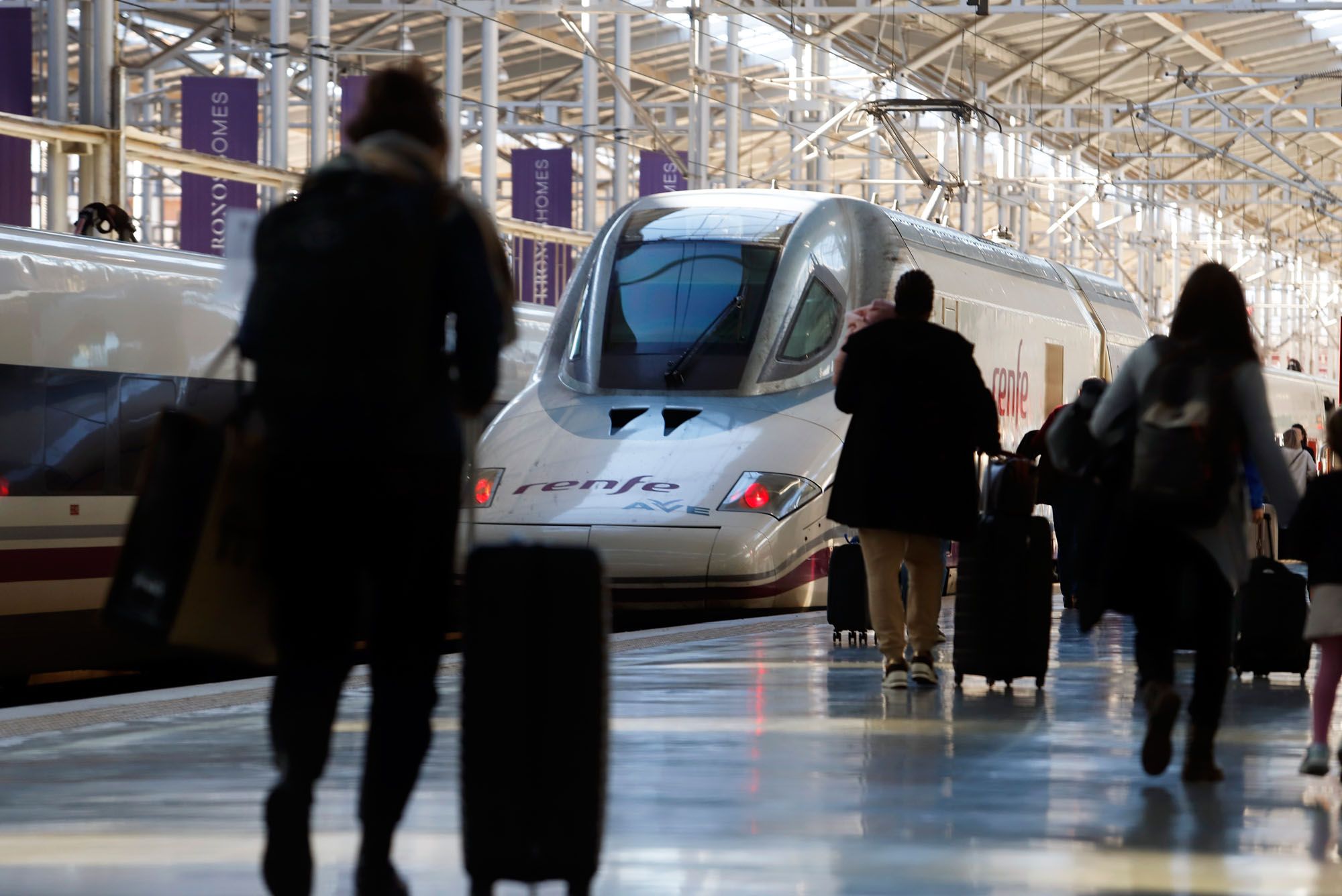 Viajeros del AVE en la estación Málaga María Zambrano, el 23 de diciembre.