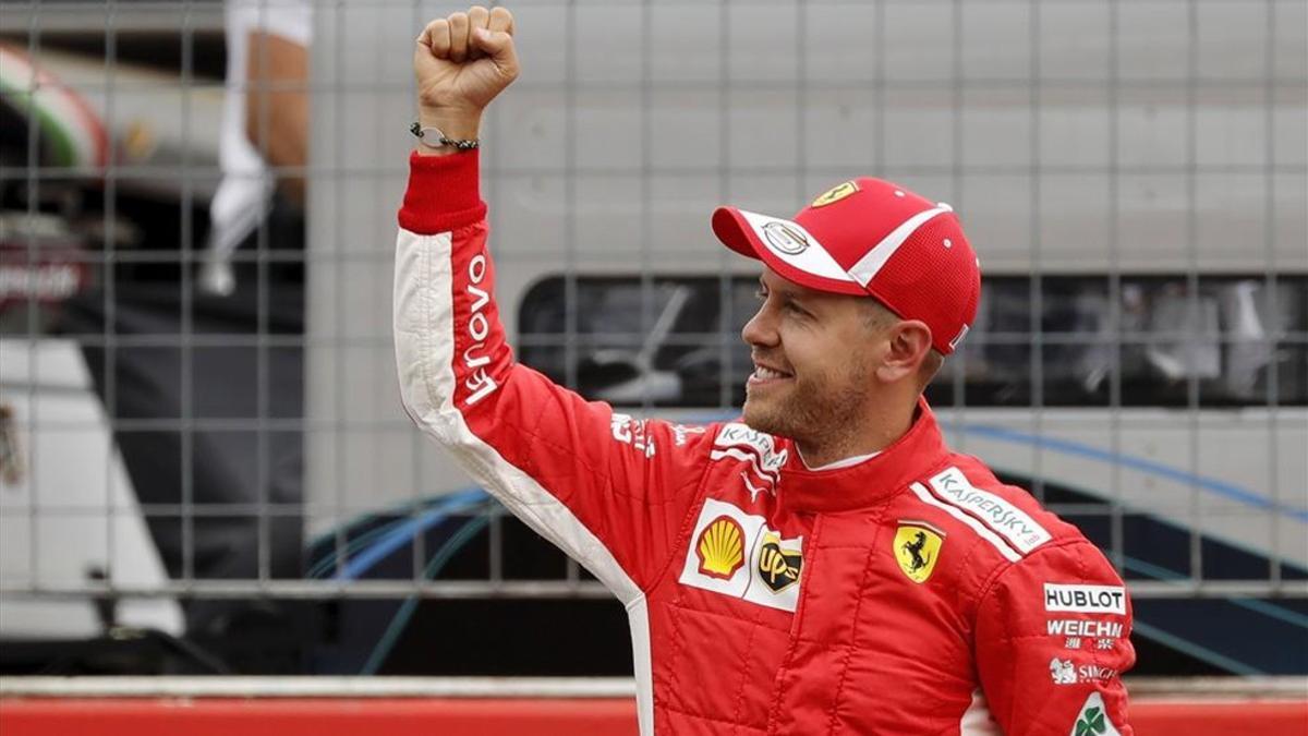 Vettel, feliz con la pole en casa