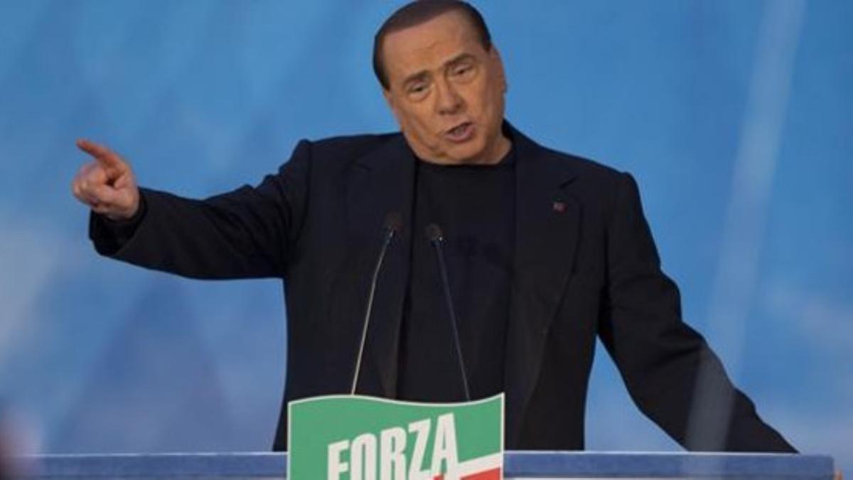 Berlusconi, en su intervención antes de ser expulsado del Senado, este miércoles.