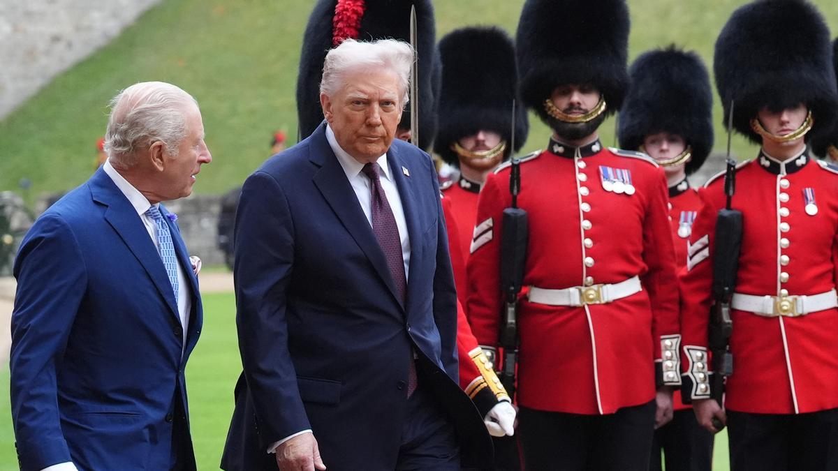 Donald Trump y Melania Trump, en su segunda visita de estado al Reino Unido.