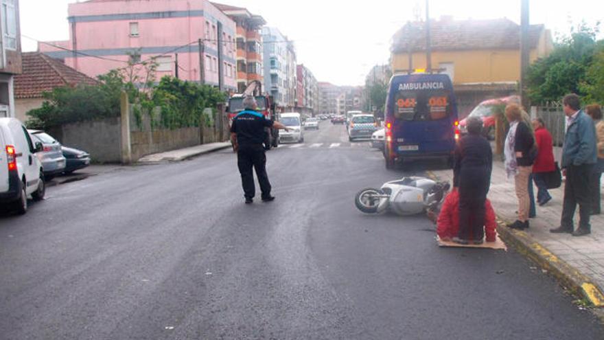 Herido un motorista en un accidente registrado en Cangas