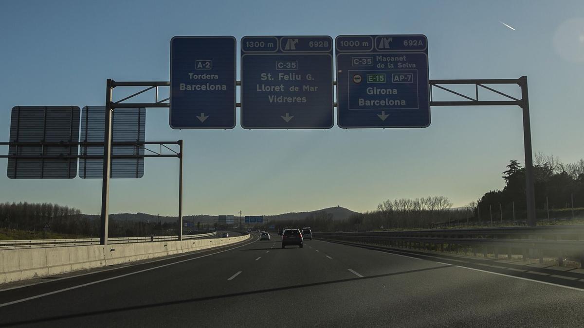 Carretera N II enlace con Vidreres.