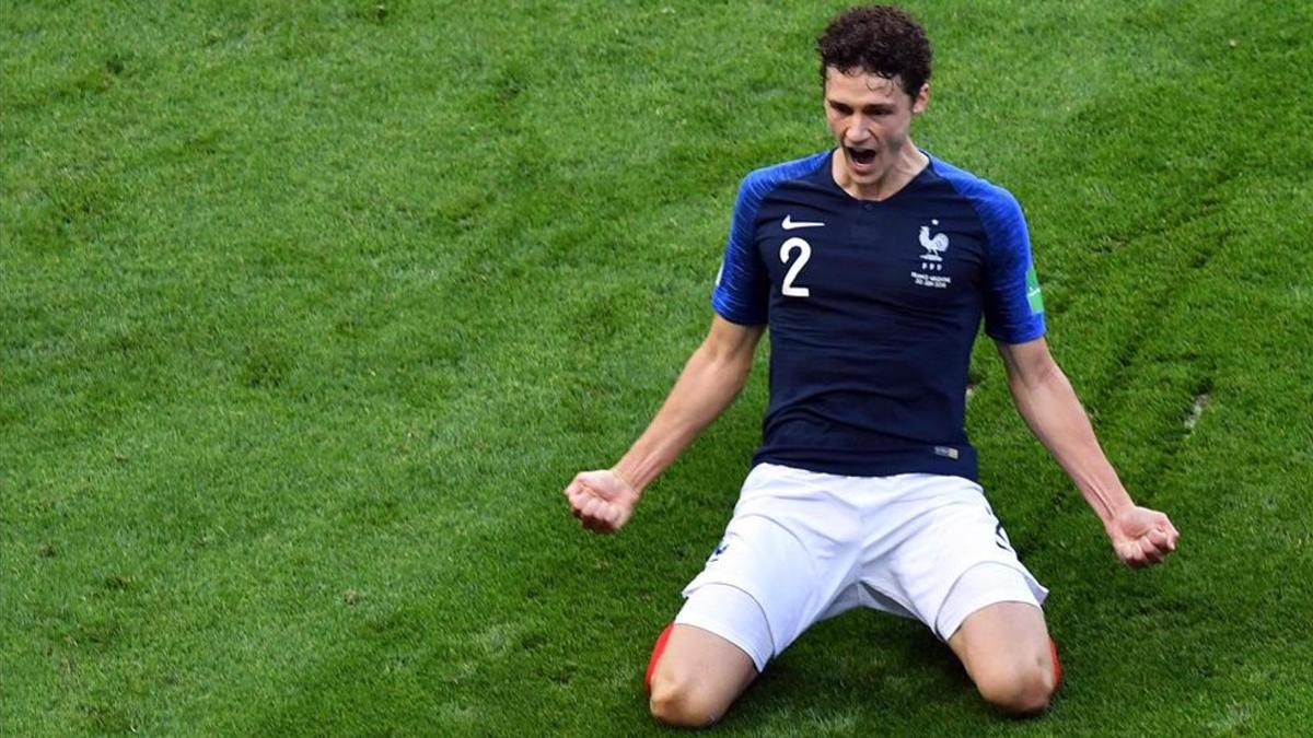 Benjamin Pavard con Francia en el Mundial Rusia 2018