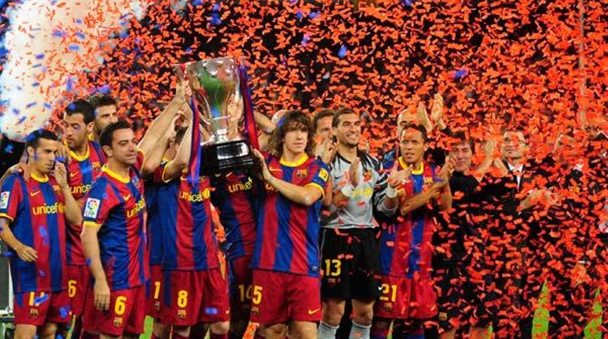 Els jugadors van tornar a celebrar el títol després del partit contra el Deportivo.