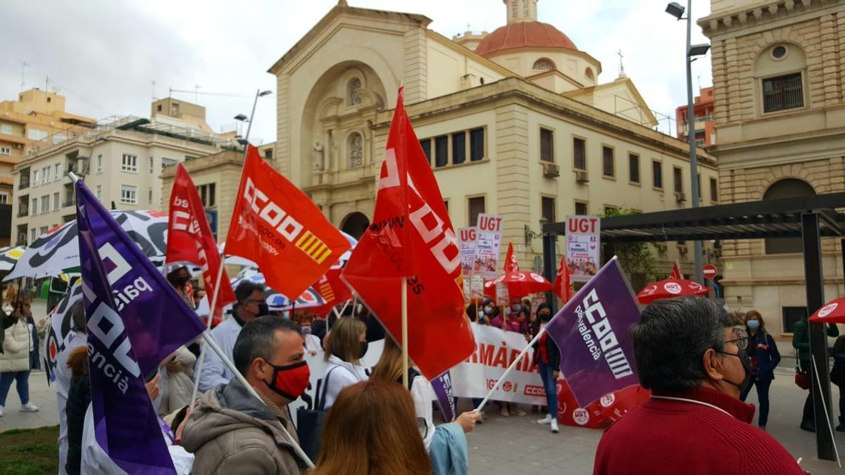 Un instante de la protesta celebrada en Alicante.