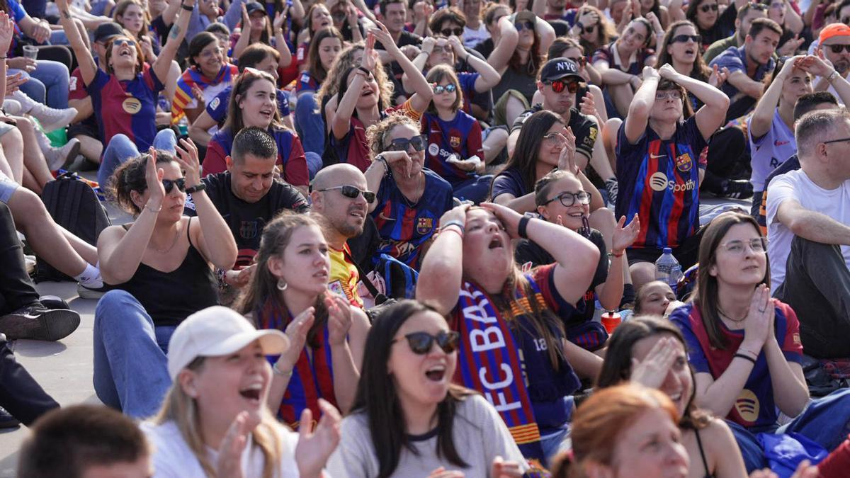 Ambiente en Barcelona por la  final de la Champions femenina Barça-Arsenal