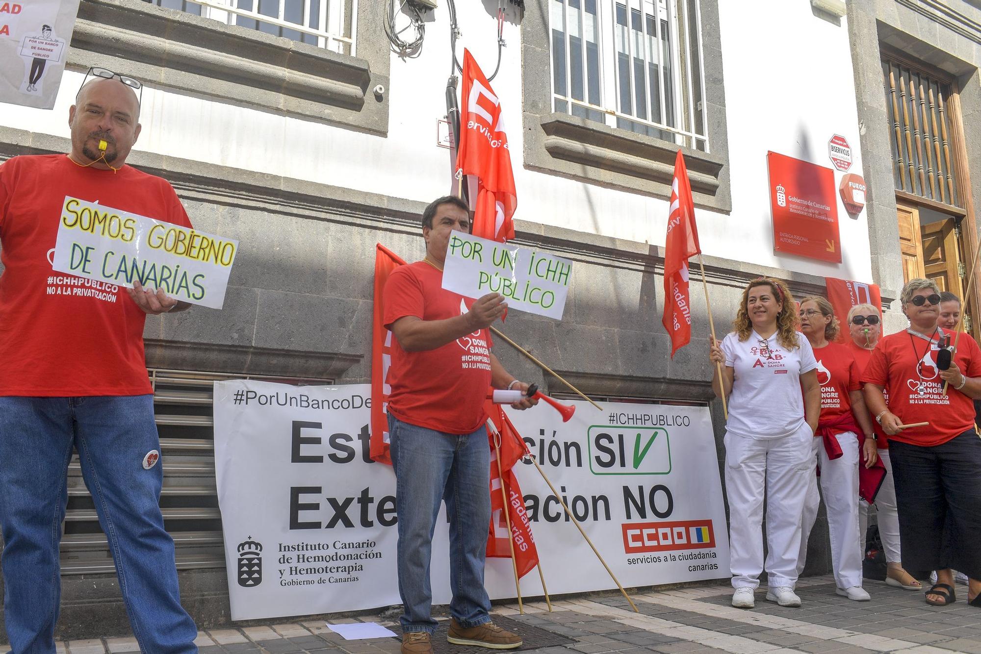 Manifestación del personal del Instituto Canario de Hemodonación y Hemoterapia