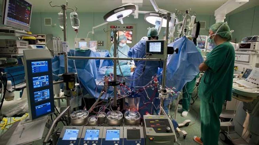 Un equipo médico lleva a cabo un trasplante.