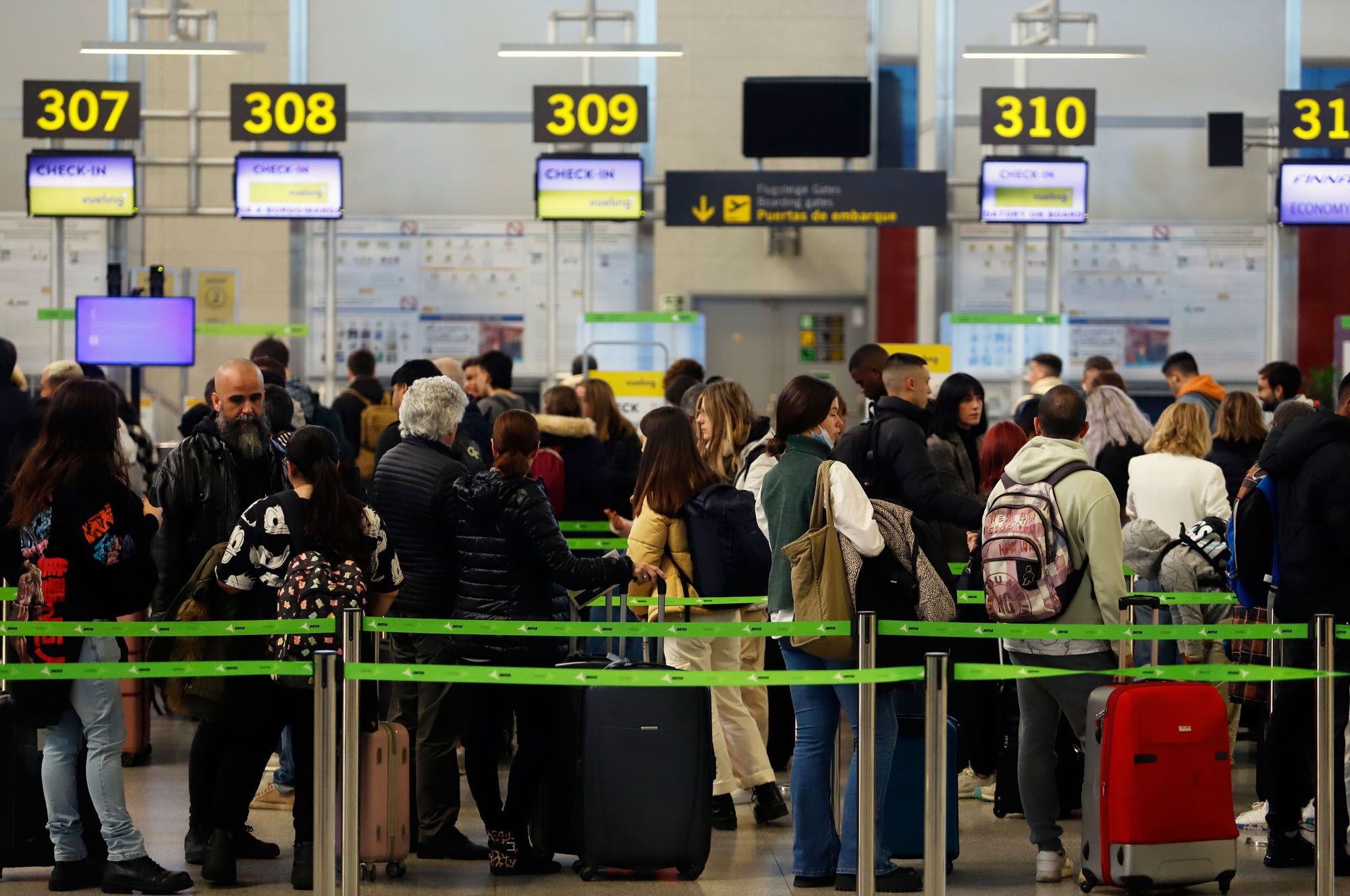 Movimiento de pasajeros en el aeropuerto de Málaga el 23 de diciembre.