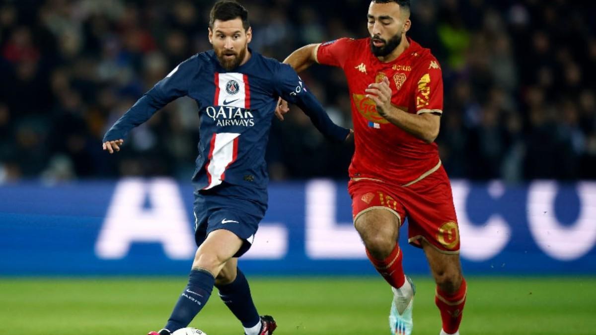 Messi durante el partido ante el Angers