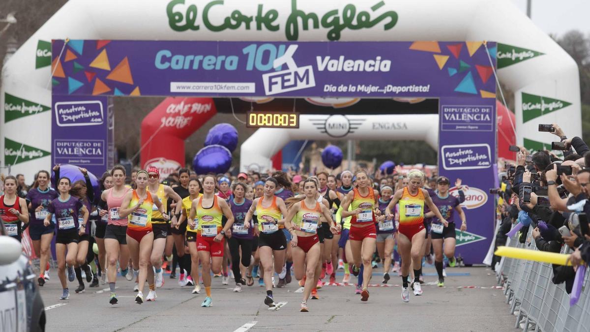 Las calles del centro de la ciudad y la zona de Mestalla acogerán el domingo la “10K Femenina, Día de la Mujer Deportista”.