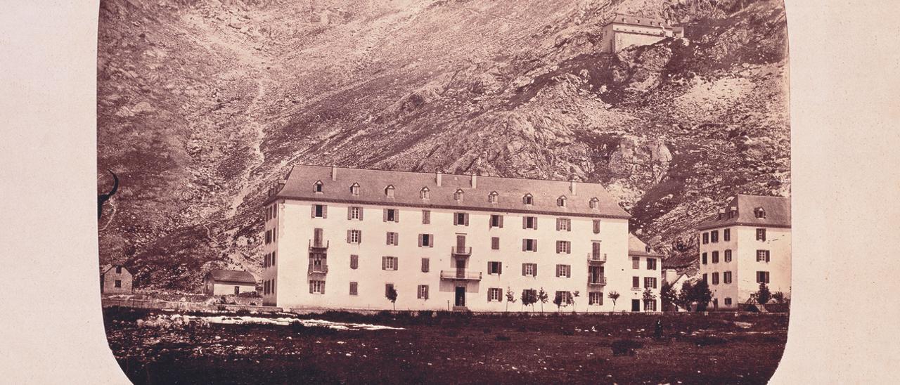 Fernando Guerrero Scholtz,  &#039;Baños de Panticosa. Casa de la Princesa&#039;, c. 1865. Biblioteca Nacional, Madrid.