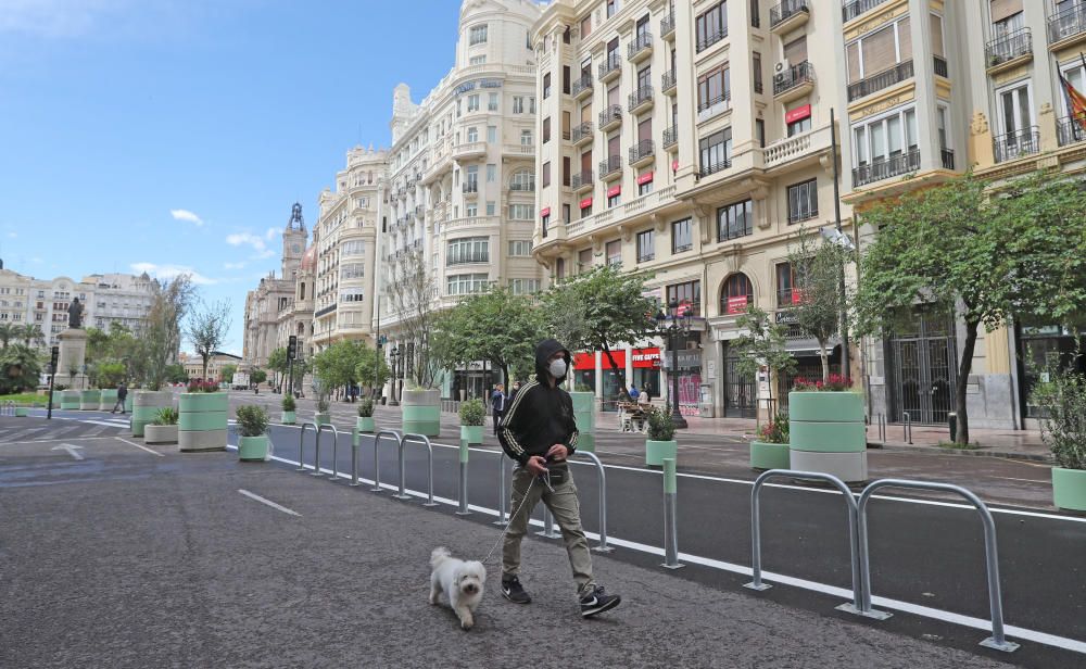 Primer fin de semana desde la peatonalización completa de la Plaza del Ayuntamiento.