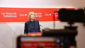 La viceprimera secretaria y portavoz del PSC, Lluïsa Moret, este lunes.