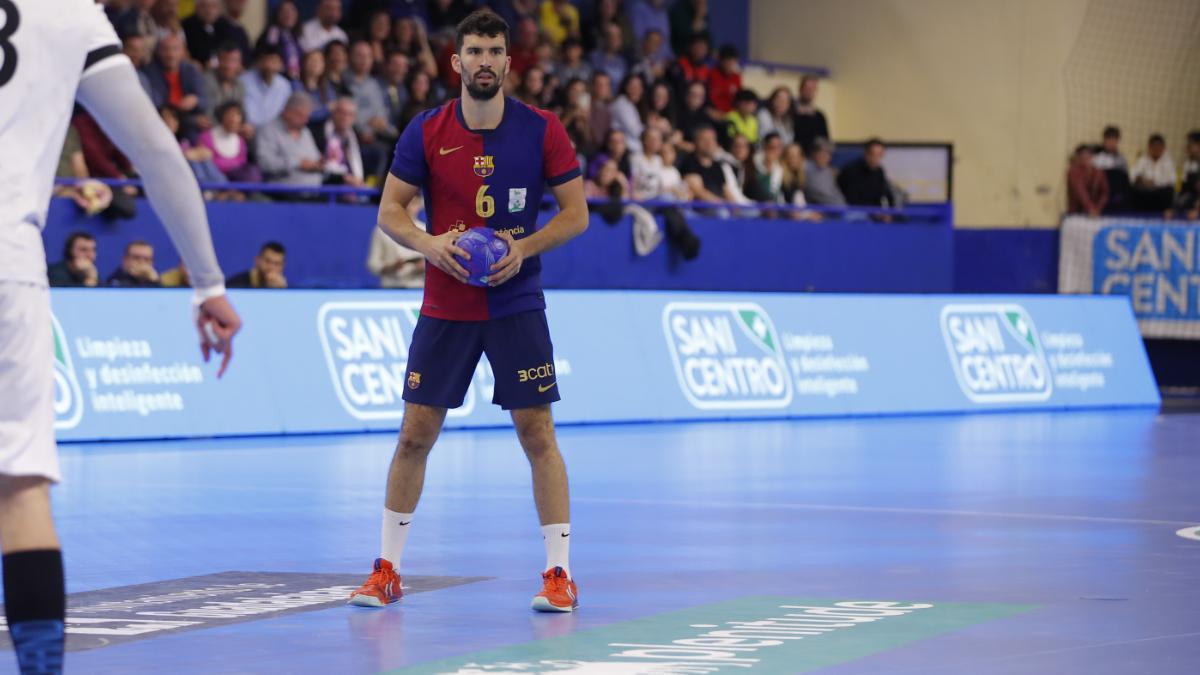 Pol Valera, en una imagen del partido