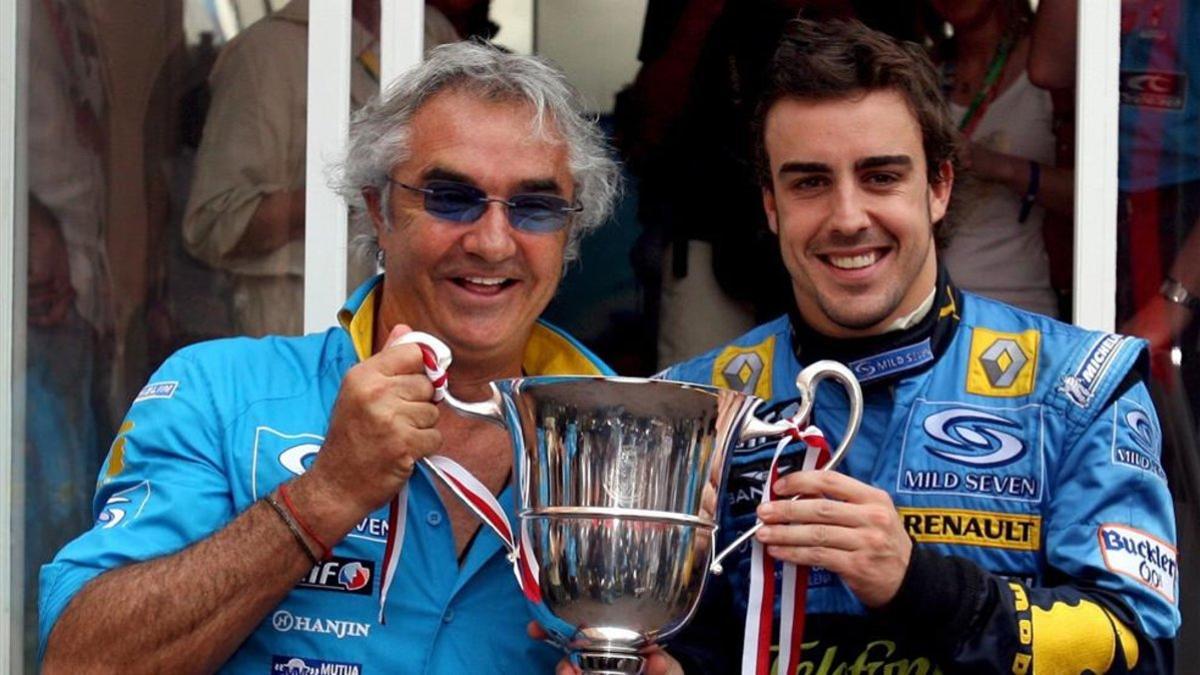 Alonso y Briatore, en su etapa ganadora en la F1