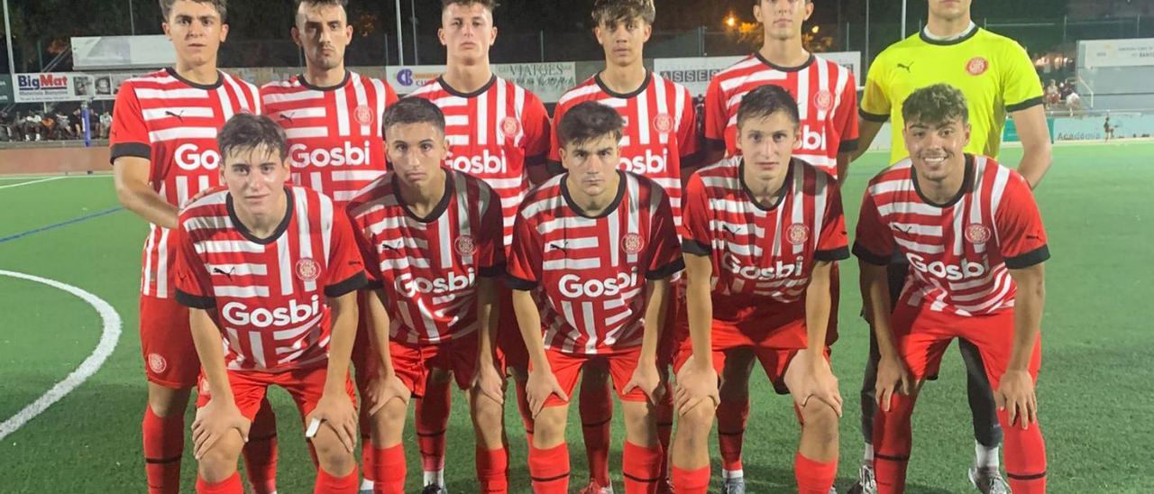 L’onze que va presentar el Girona B a la final del Torneig de l’Estany, a l’agost a Banyoles