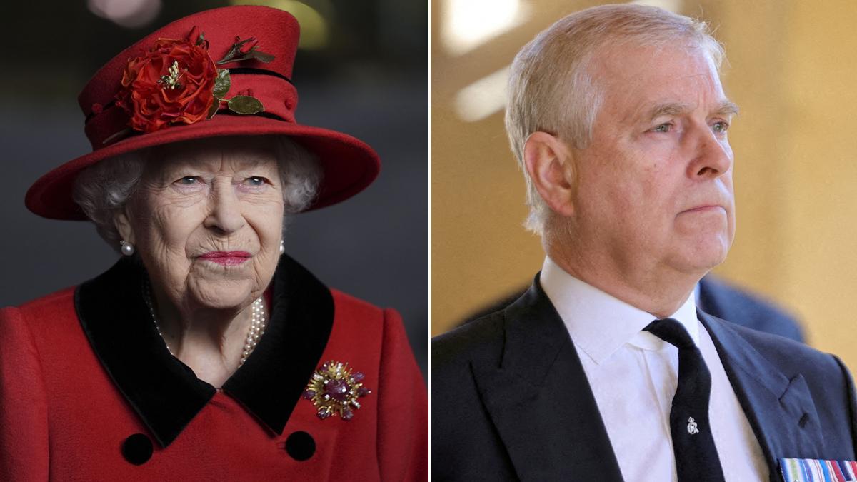 La reina Isabel de Inglaterra y el príncipe Andrés