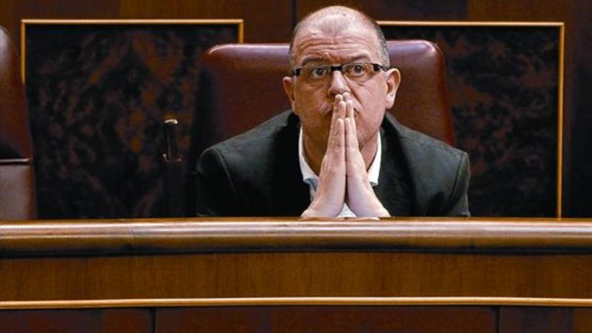 El diputado socialista José Zaragoza, en su escaño en el Congreso el pasado mes de febrero.