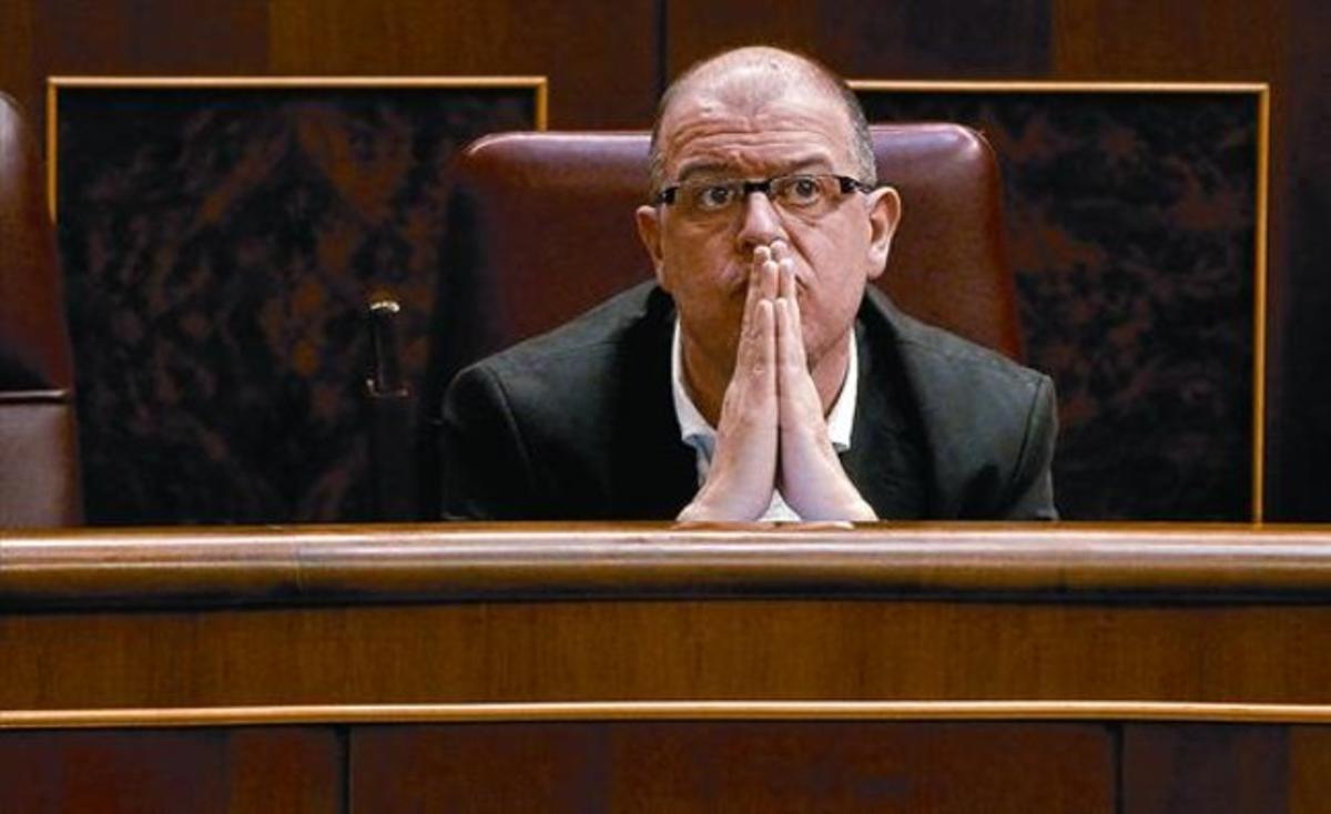 El diputat socialista José Zaragoza, en el seu escó al Congrés el mes de febrer passat.