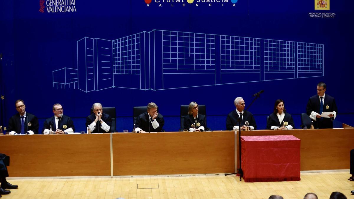 Miembros de la sala de Gobierno del TSJCV en la apertura del año judicial celebrada el pasado 26 de septiembre.