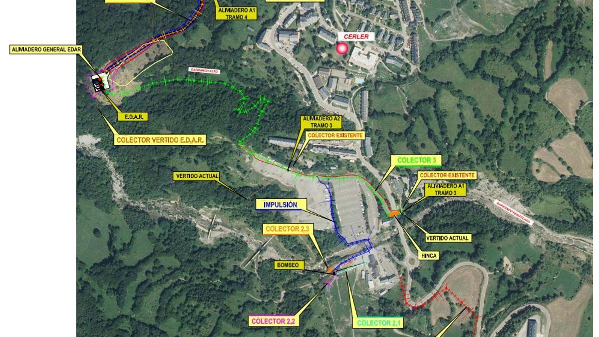 Mapa del proyecto de la depuradora de Cerler.