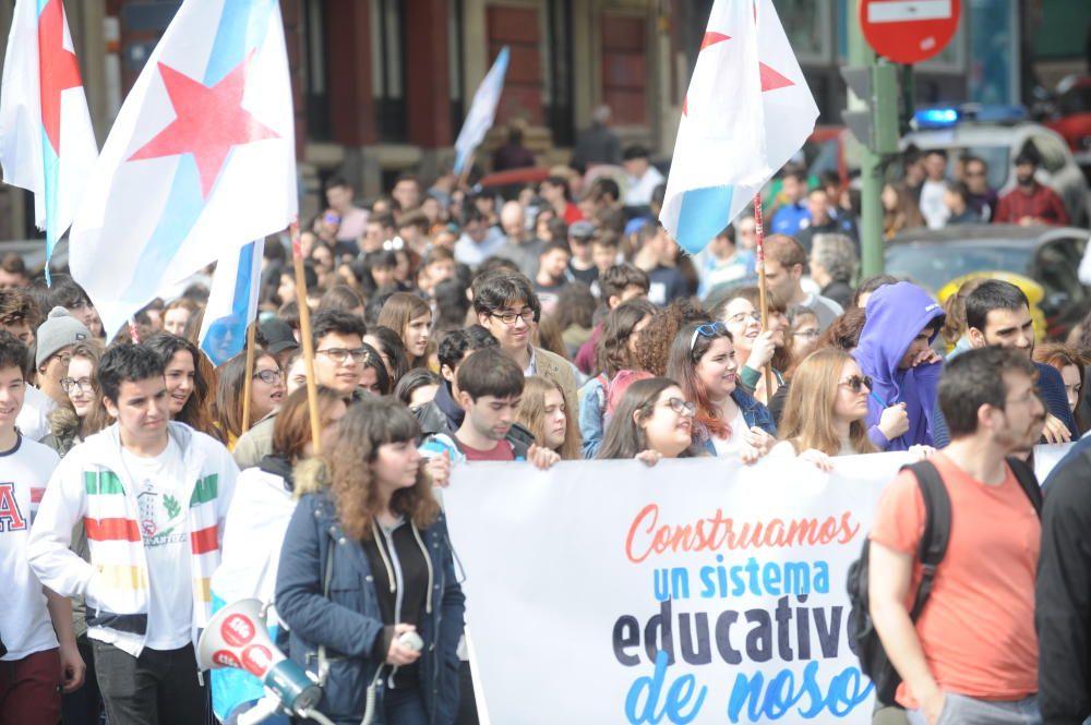 Manifestación de estudiantes en A Coruña