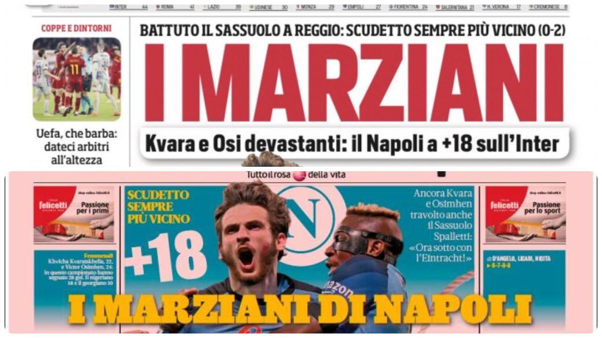 El Nápoles, los marcianos de Italia, según la prensa deportiva