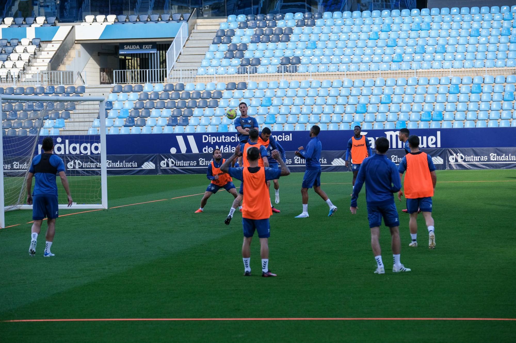 Entrenamiento del Málaga CF antes del partido contra el Levante