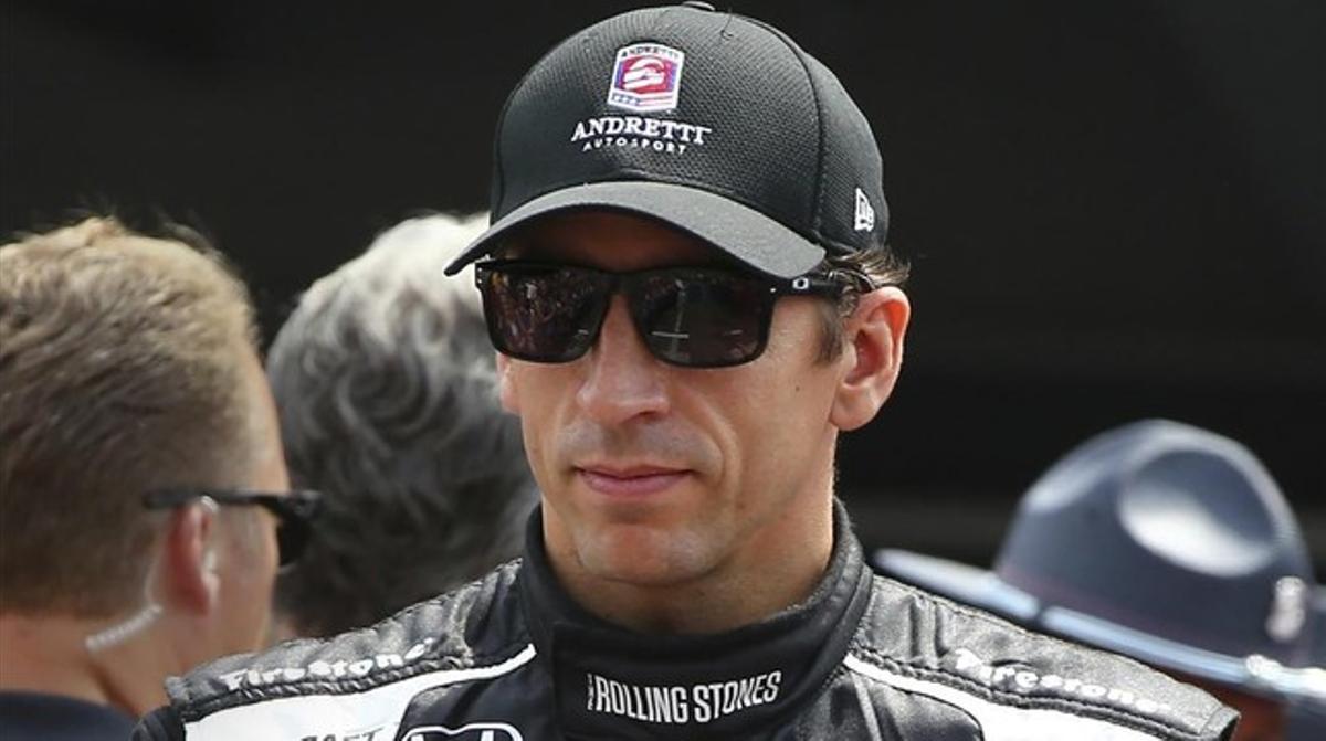 El pilot anglès d’Indycar, Justin Wilson, durant la seva presentació a Indianapolis El pilot anglès d’Indycar, Justin Wilson, durant la seva presentació a Indianapolis