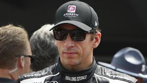 El pilot anglès d’Indycar, Justin Wilson, durant la seva presentació a Indianapolis