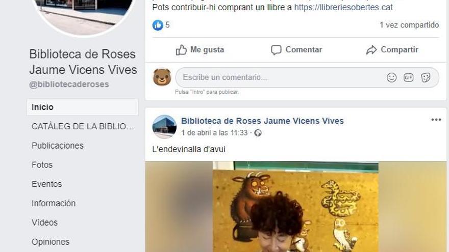 Endevinalles, llibres, poesia, al facebook de la Biblioteca de Roses