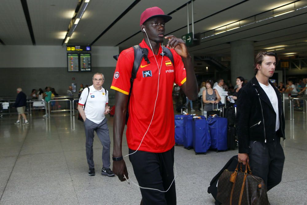 Las estrellas del combinado español fueron recibidas por los aficionados en el aeropuerto de la Costa del Sol, a donde también llegó la selección lituana con el excajista Kuzminskas